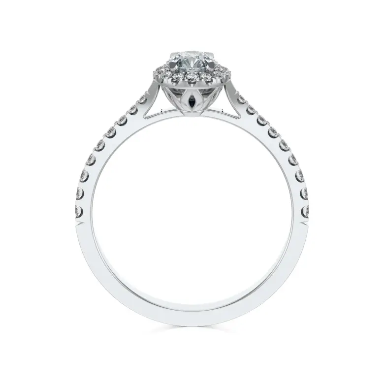 Pierścionek białe złoto z diamentami